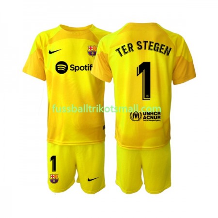 Fußballtrikots FC Barcelona Ter Stegen 1 Torwart Kinder 2022-2023 Kurzarm Fourth trikot kaufen